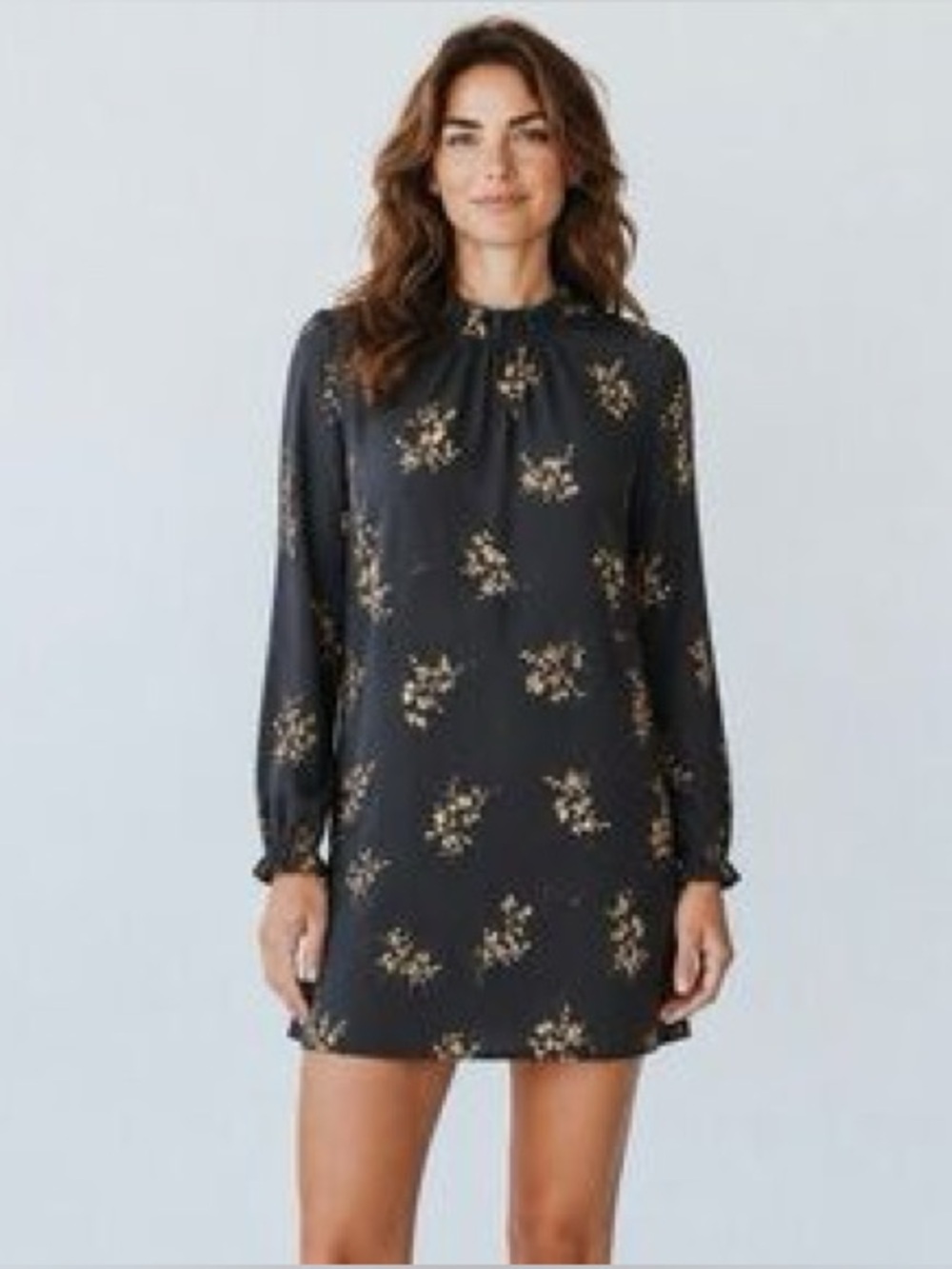 J.Crew Printed Ruffleneck Shift Dress - Picture 2 of 8